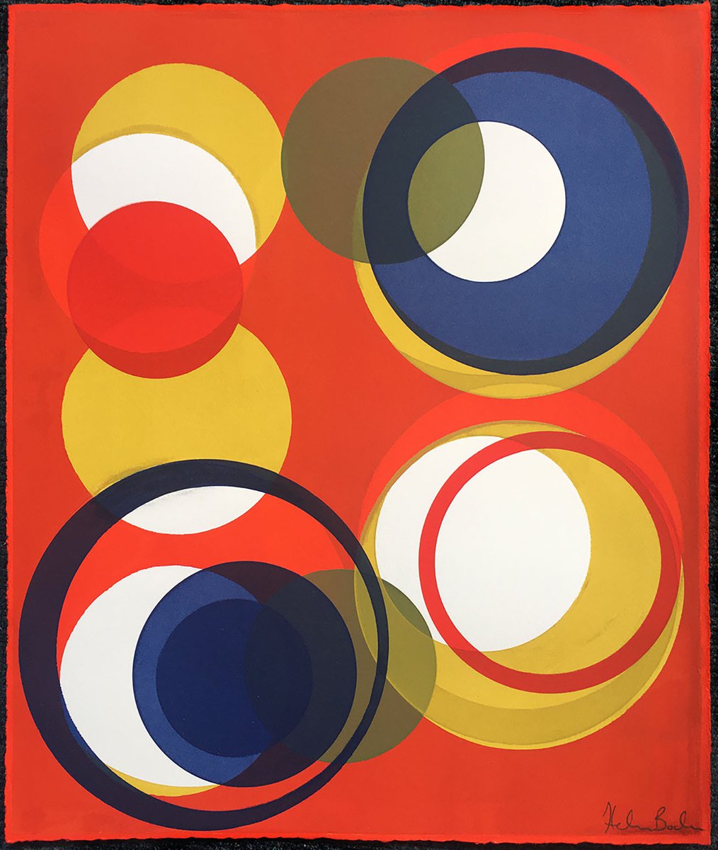 Geometric Abstract Limited Edition Print By Helen Boden, 15 X 18, Circumnavigate, Original Artwork