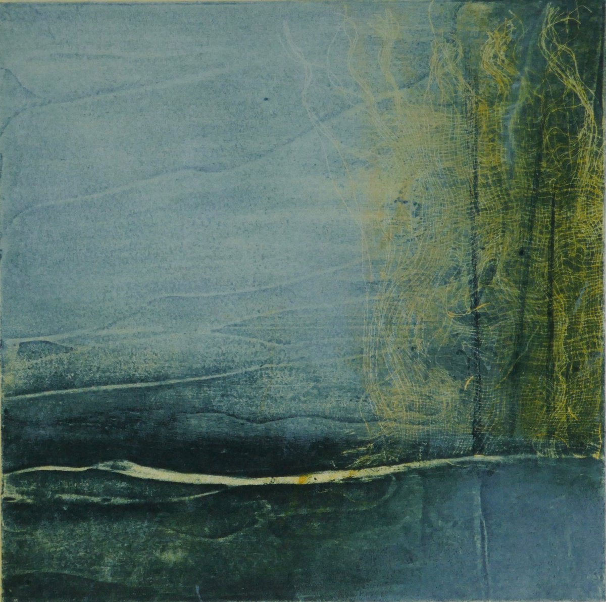 Expressive Landscape Limited Edition Print By Sue Roe, 9 X 9", Ethereal Iv, Original Artwork