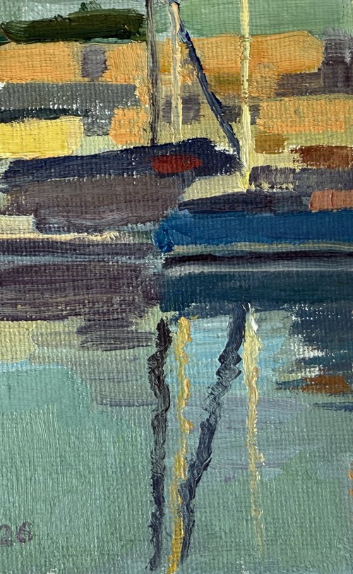 Evening harbor by Kate Sosonna