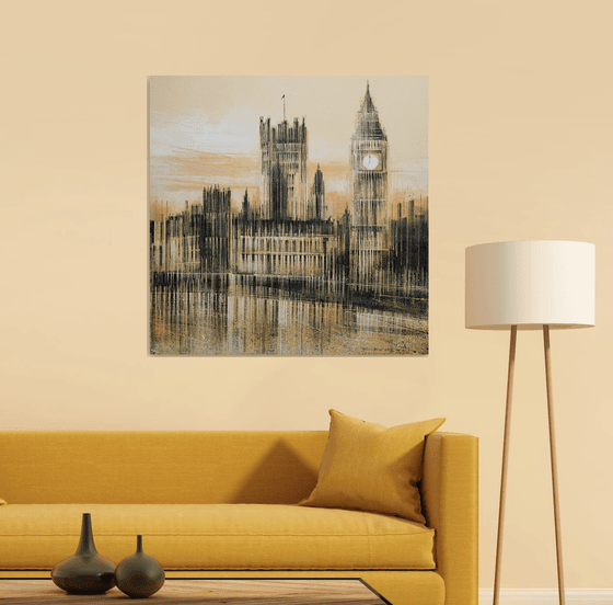 London - Big Ben and The Houses Of Parliament In Late Evening Light