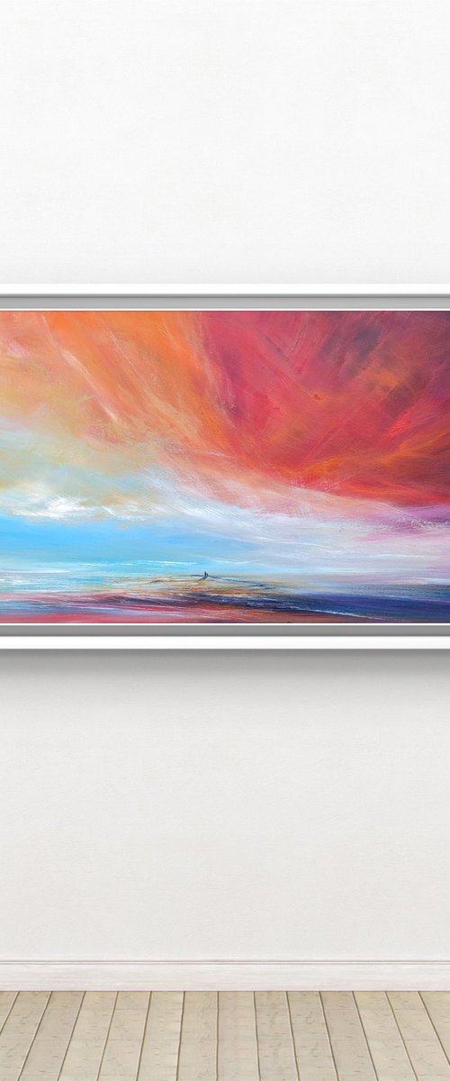 Together XI  emotional seascape, panoramic by Mel Graham