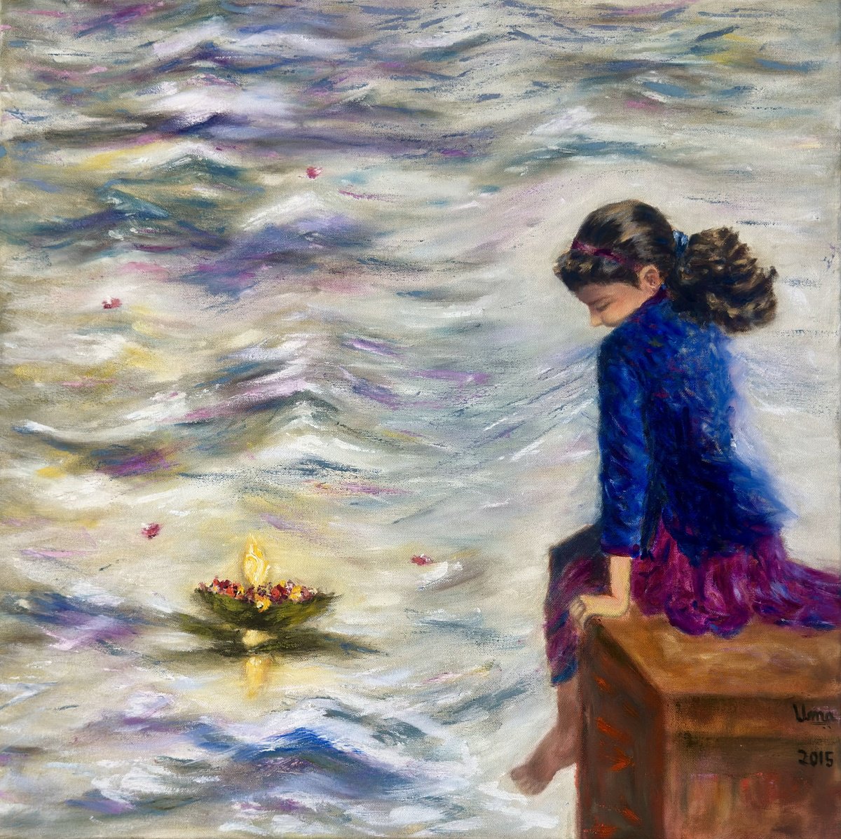 Lost In Reverie By Uma Krishnamoorthy, 24 X 24, Artwork For Sale On Artfinder