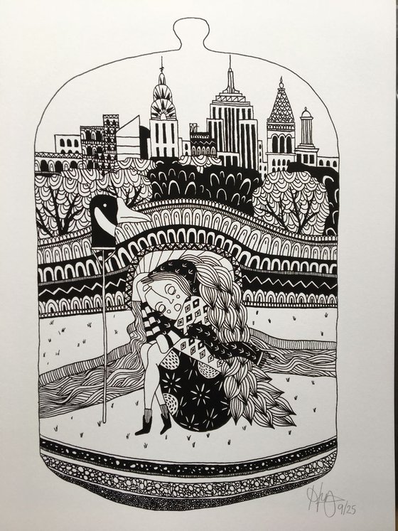 THE BELL JAR - LIMITED EDITION OF 25 SIGNED BLACK GLOSS SCREEN PRINT