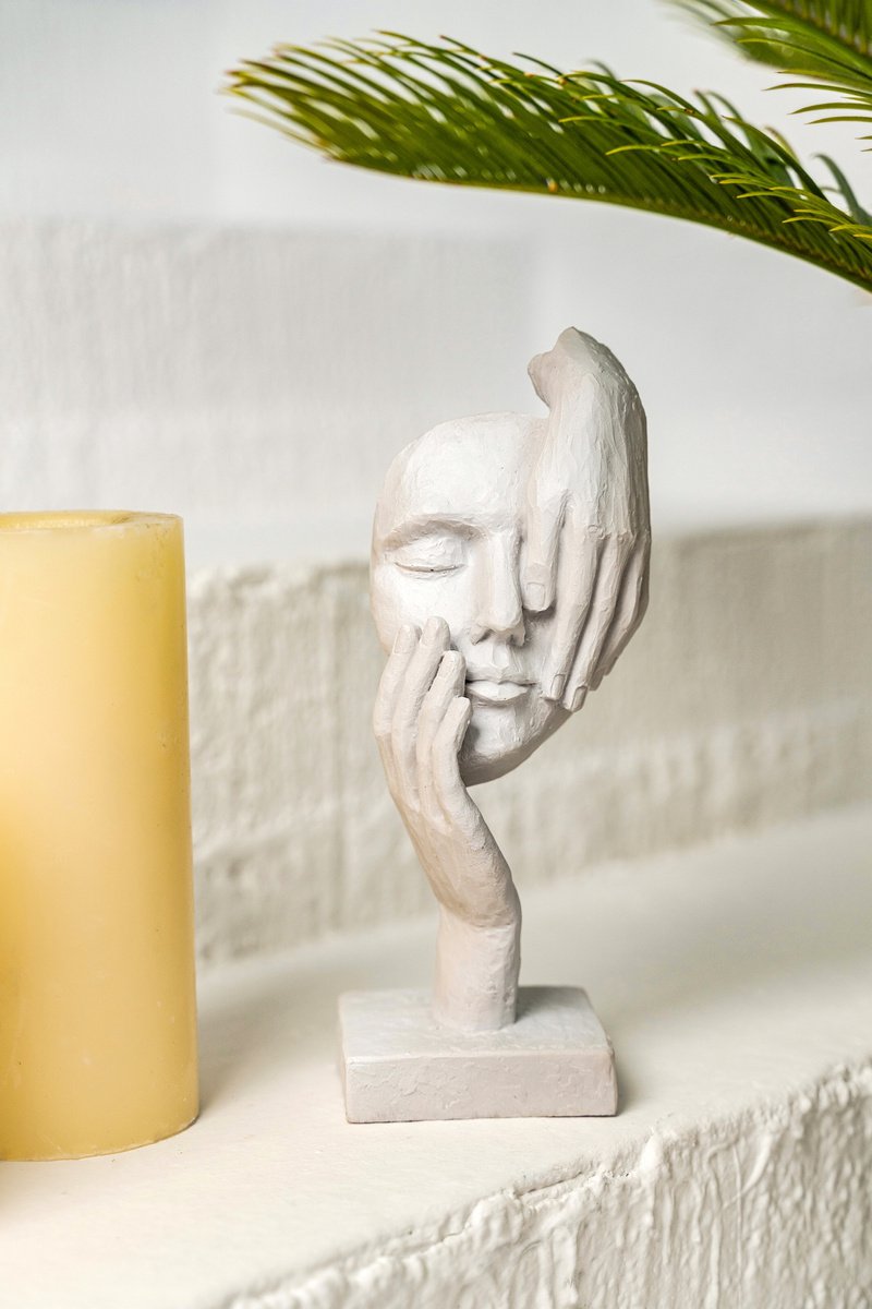 Behind The Mask Handmade Sculpture, Modern Sculpture for Home and Office Decor by Dervis Akdemir