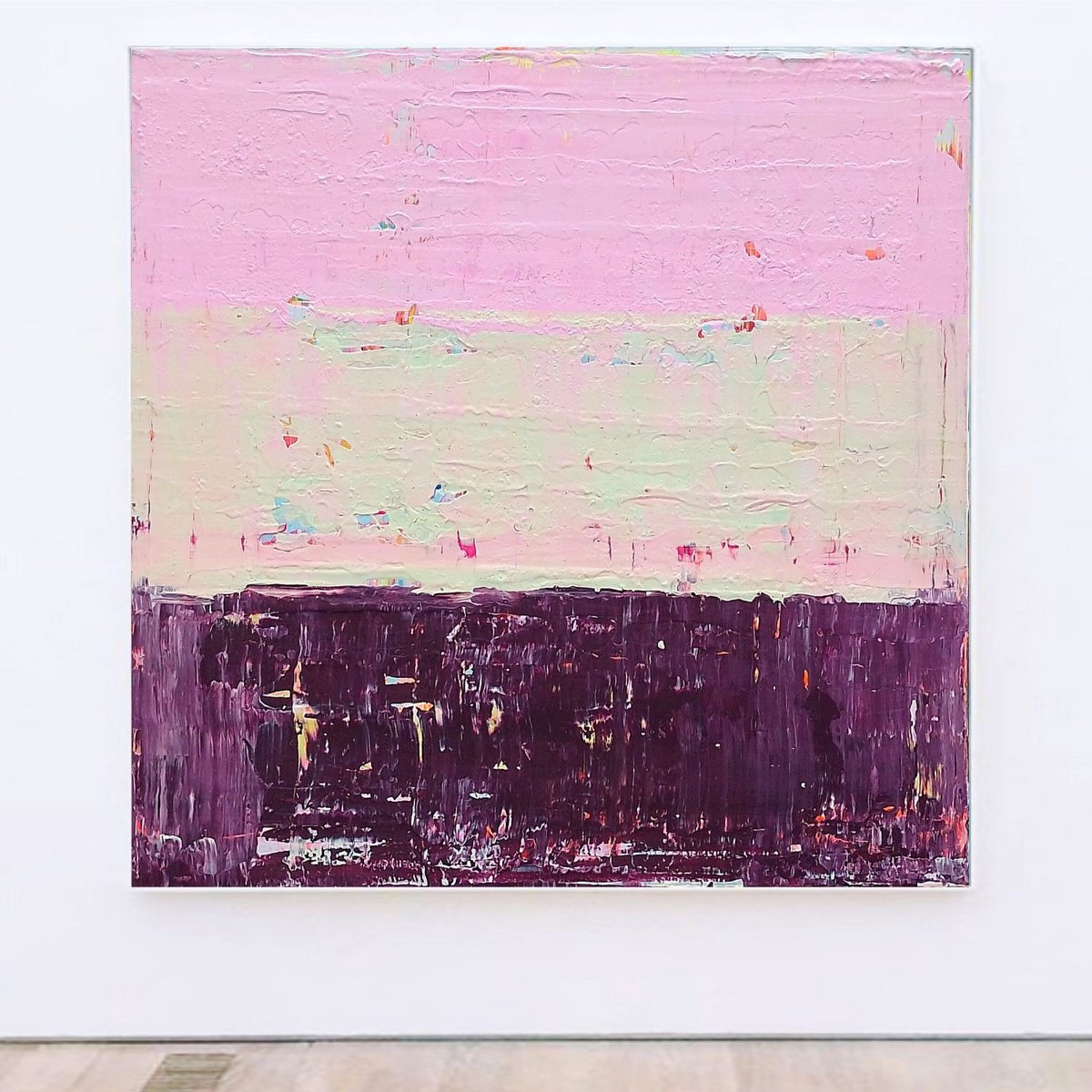 Organic Abstract Acrylic Painting By Super Pop Boy, 39 X 39", Icecream Obsession, Original Artwork