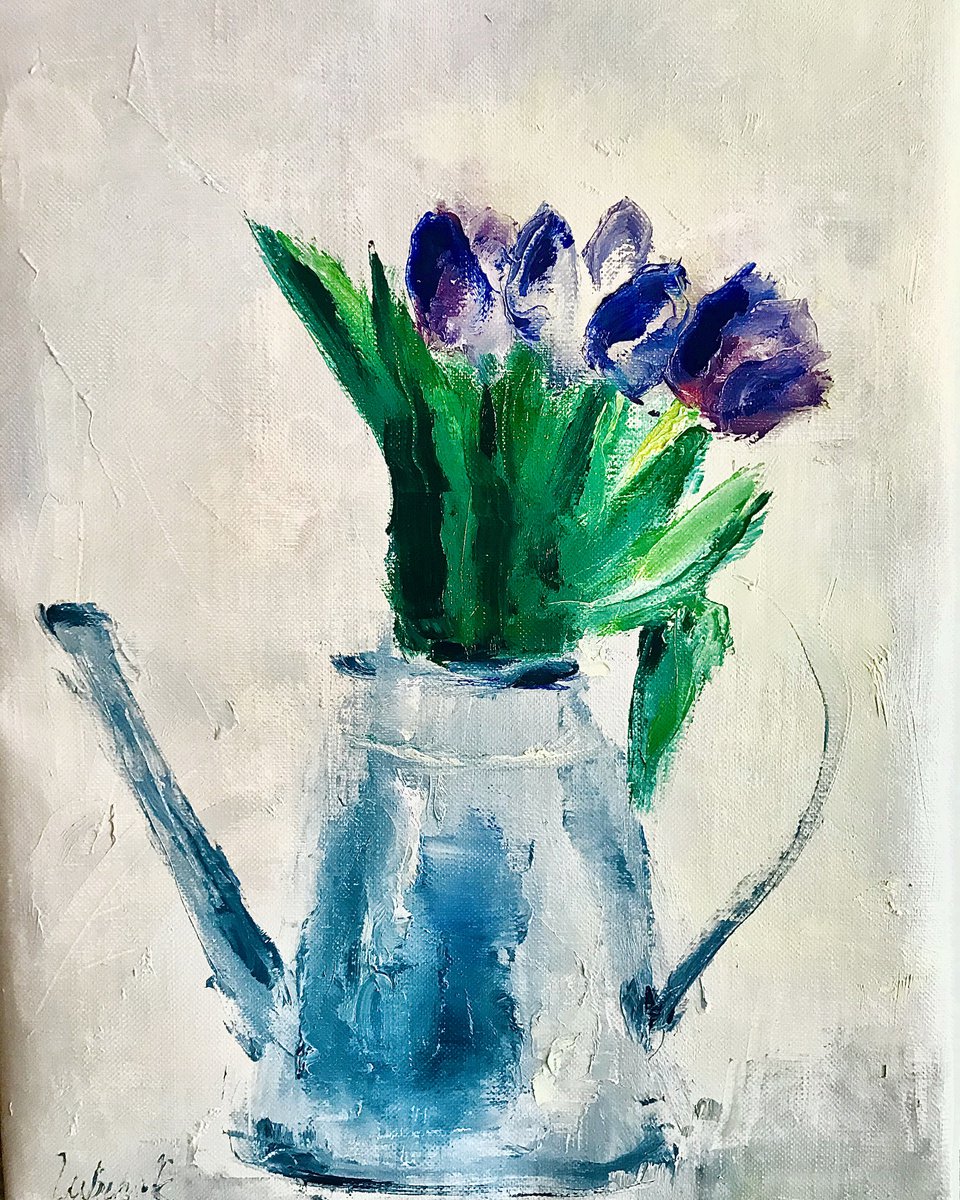 Tulips painting Still life floral by Anna Lubchik