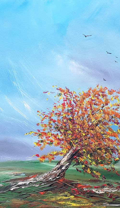Blustery Autumn Day II -  Landscape by Mel Graham