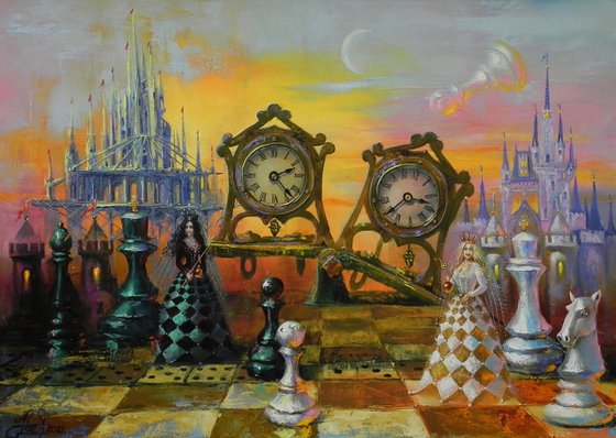 A Game of Chess | Pakistani Oil Painting | Pakistan Wall Art | Indian  Painting | Turban Painting | Punjab Art | Lahore Painting | Sindhi Art