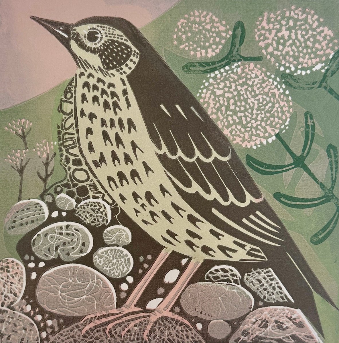 Expressive Linocut , Brief Encounter By Amanda Ribbans, 9 X 9, Artwork For Sale On Artfinder