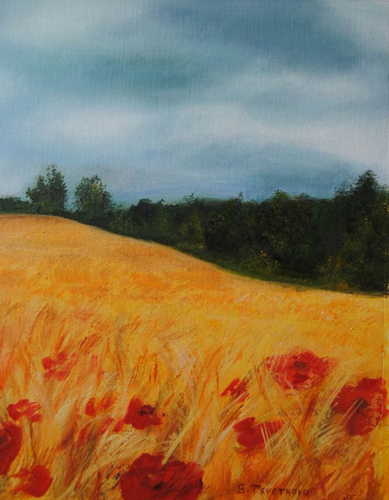 Wheatfield with poppies 1