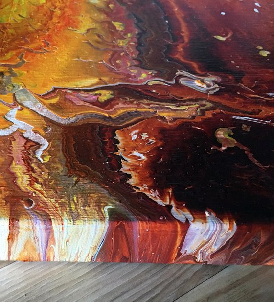 "Line In The Sand" - FREE USA SHIPPING - Original Abstract PMS Fluid Acrylic Painting - 36 x 18 inches