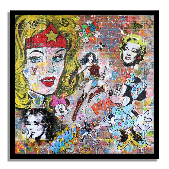 Wonder Woman Rolls Royce - Brick Wall Panel