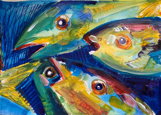 Fish Acrylic painting by Olga Pascari | Artfinder