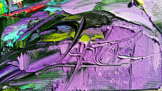Bouquet of wild flowers - original abstract oil still life with flowers painting