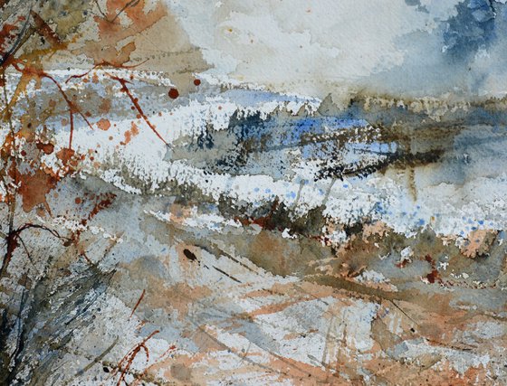 Winter path watercolor