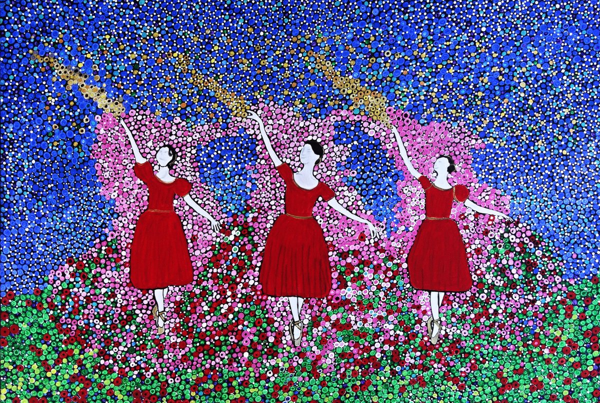 Three Dancers in red by Rachel Olynuk