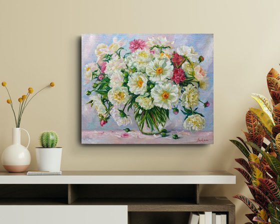 Peonies bouquet  still life