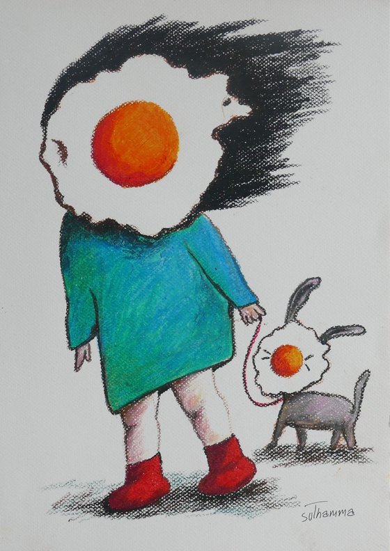 Egg girl & dog