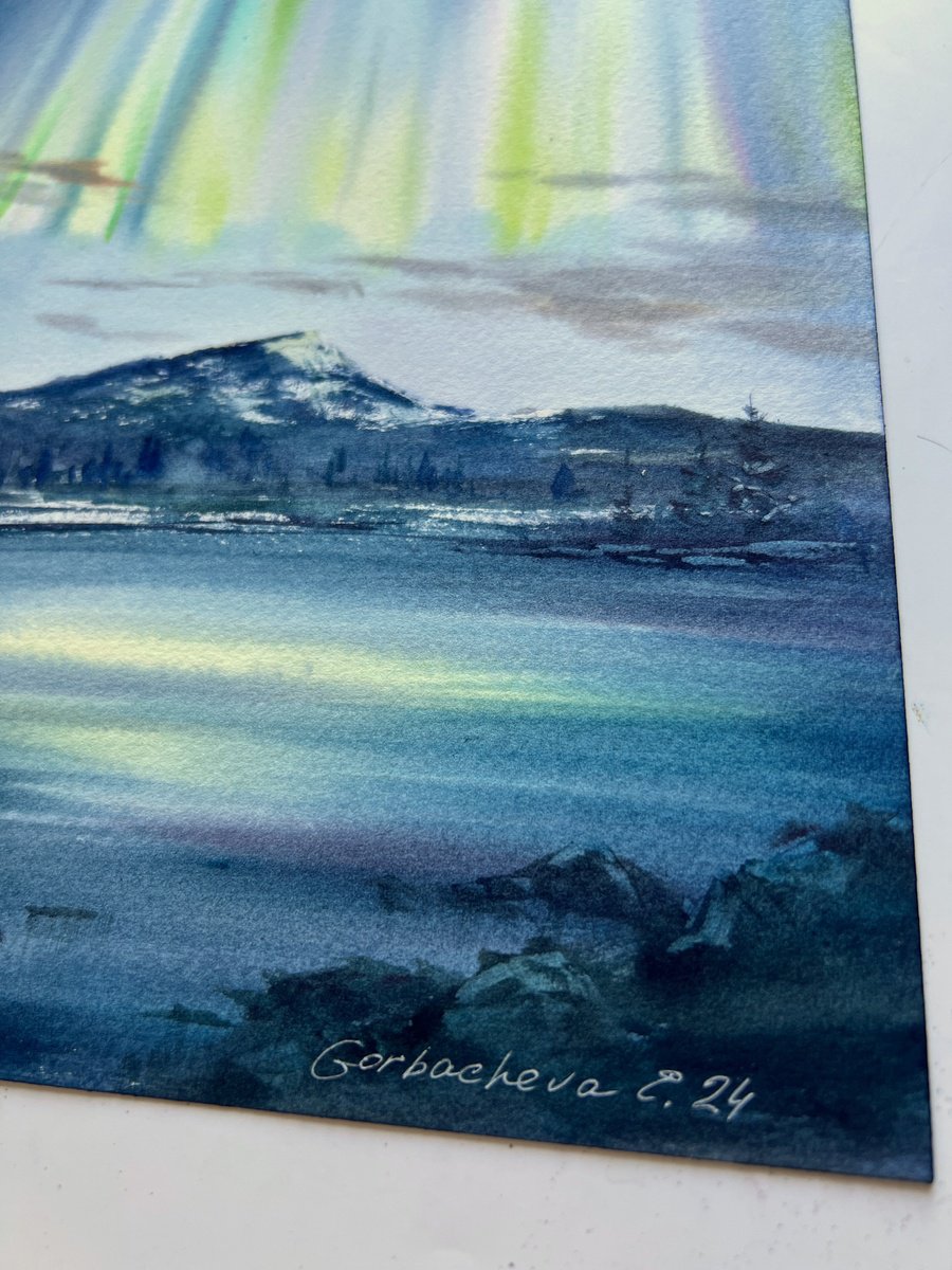 Eugenia Gorbacheva | Original Watercolour | Northern Lights #45 | 20 X 31Cm | Artwork For Sale On Artfinder