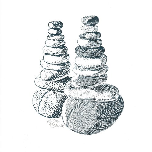 Pebble Towers (Marine Blue) by Alison Pearce