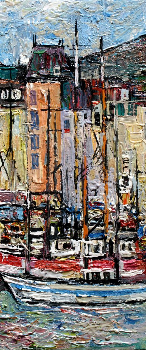 Harbor in Normandy. by Nikifor Swiristuhin