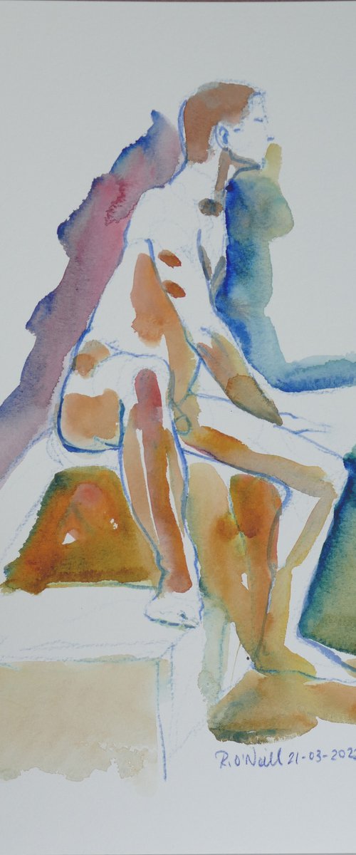 Seated male nude by Rory O’Neill