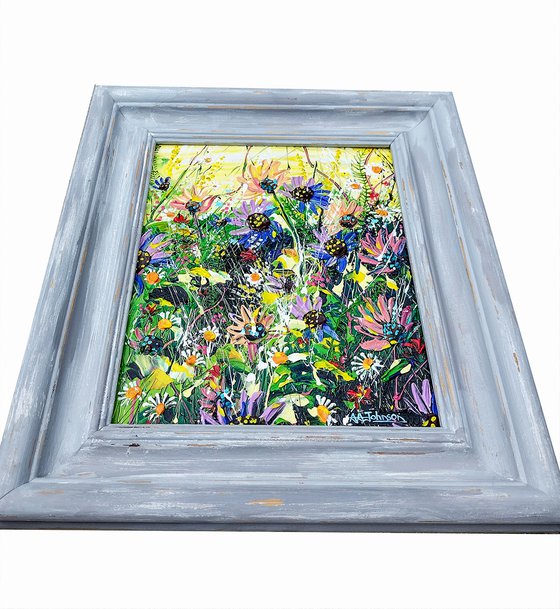 Framed Art - 'Impasto Wildflowers'