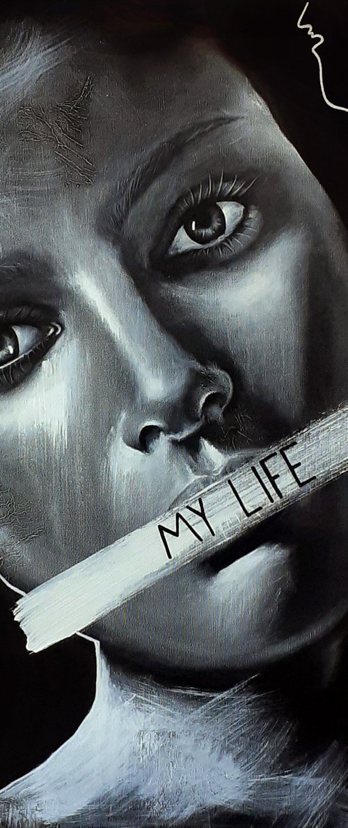 My Life (Mixed Media Painting) by Burcu Akarcay