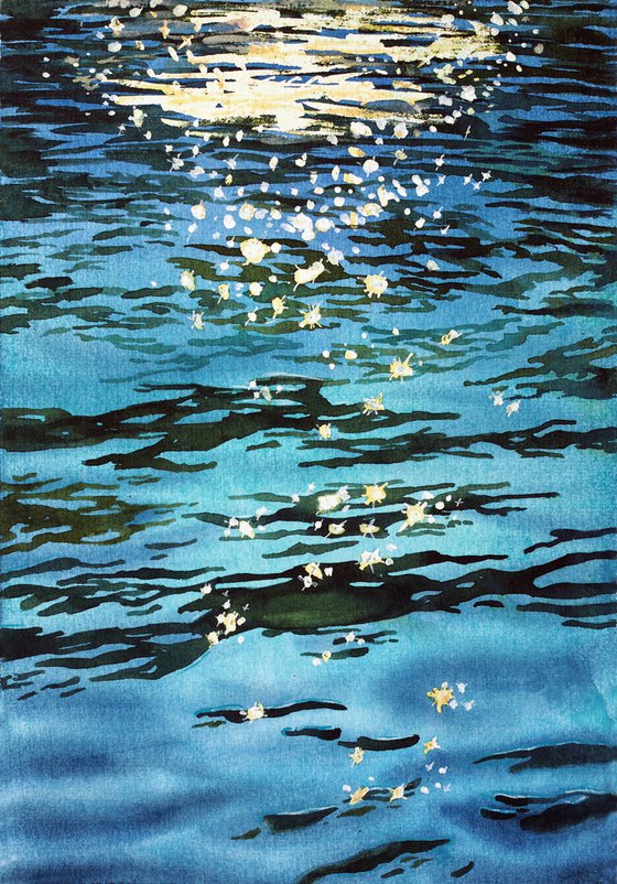 Reflection in the water - original watercolor