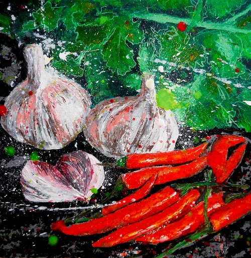 Star Wars Garlics and Red hot Chili peppers - Still life - READY TO HANG -  HOME - Gift by Bazevian DelaCapucinière