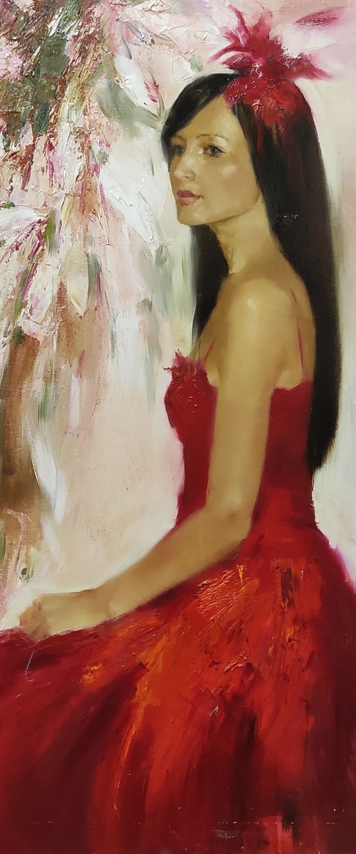 Portrait in red by Dmitrii Ermolov