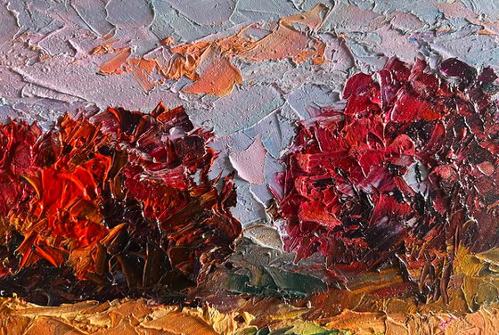 Crimson Autumn in the Forest