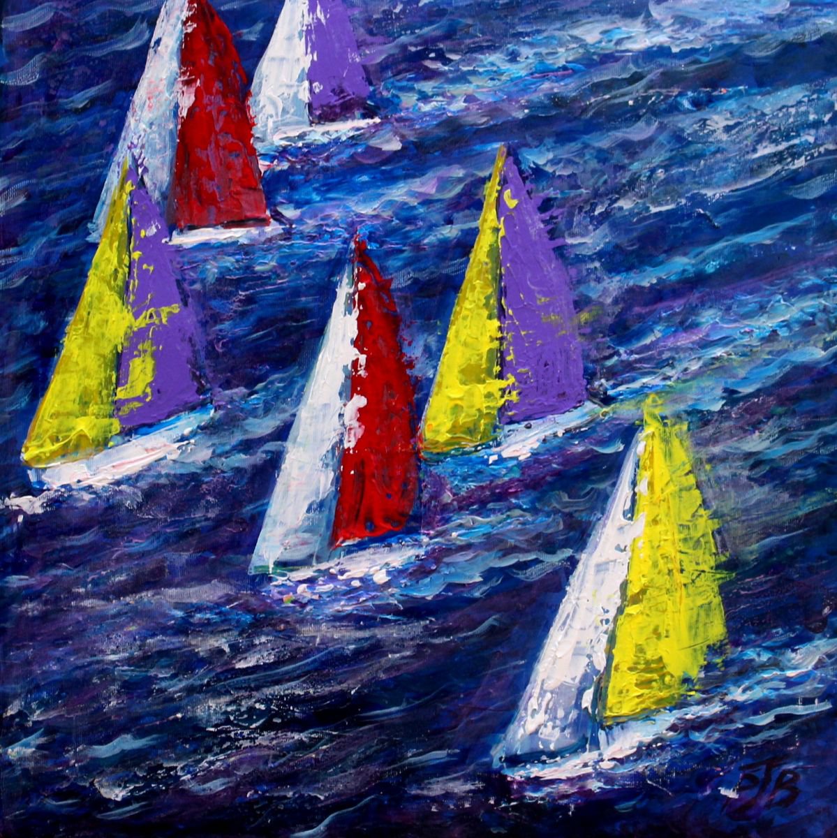 Solent Sails IV by Paul J Best