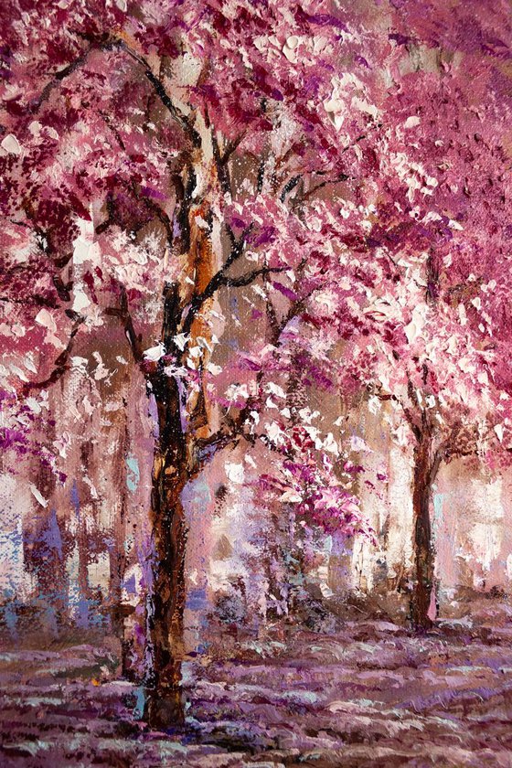 "Blooming cherry", spring landscape, sakura