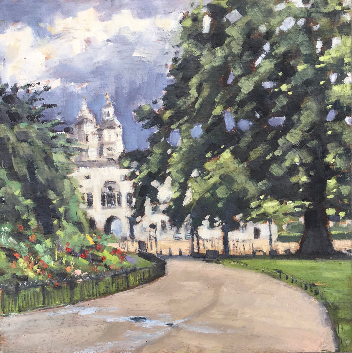Leaden skies over Horse Guards, London by Louise Gillard