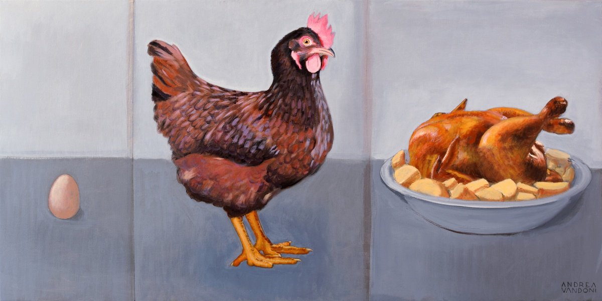 Impressionistic Still Life Acrylic Painting By Andrea Vandoni, 39 X 20, The Three Ages - 6, Original Artwork