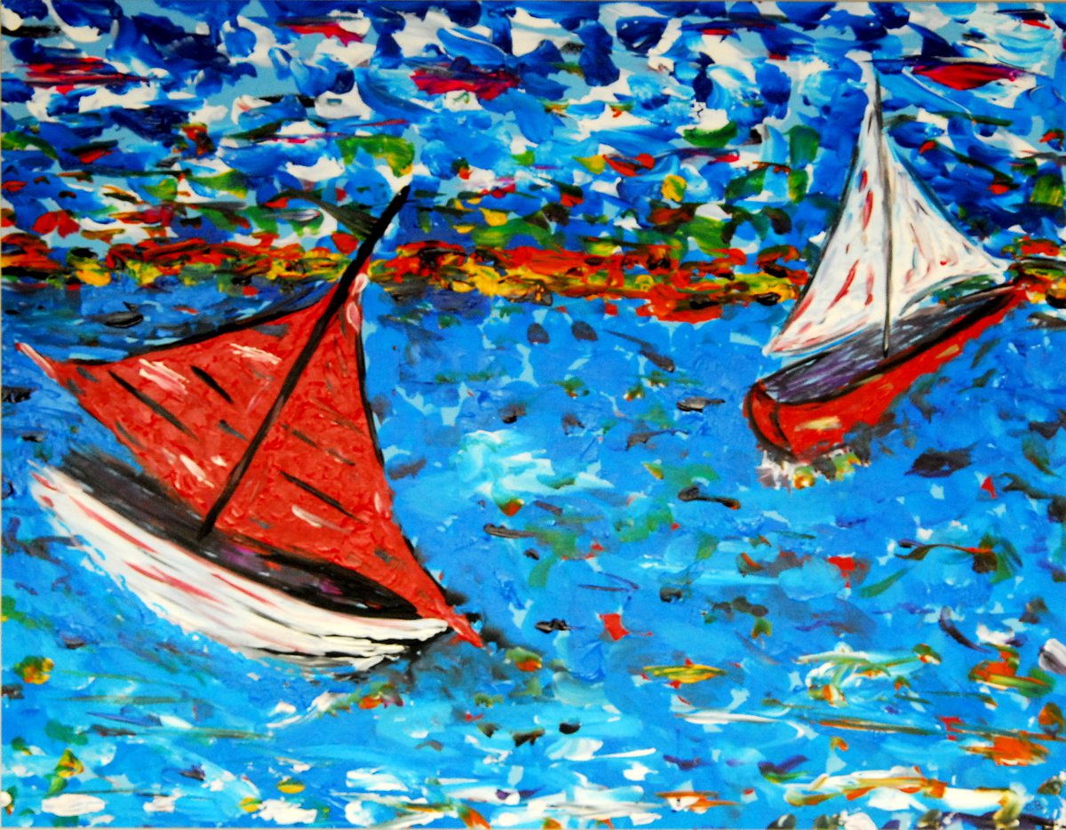 Acrylic Painting , The Spirit Of Exploration By Cb., 36 X 28, Artwork For Sale On Artfinder