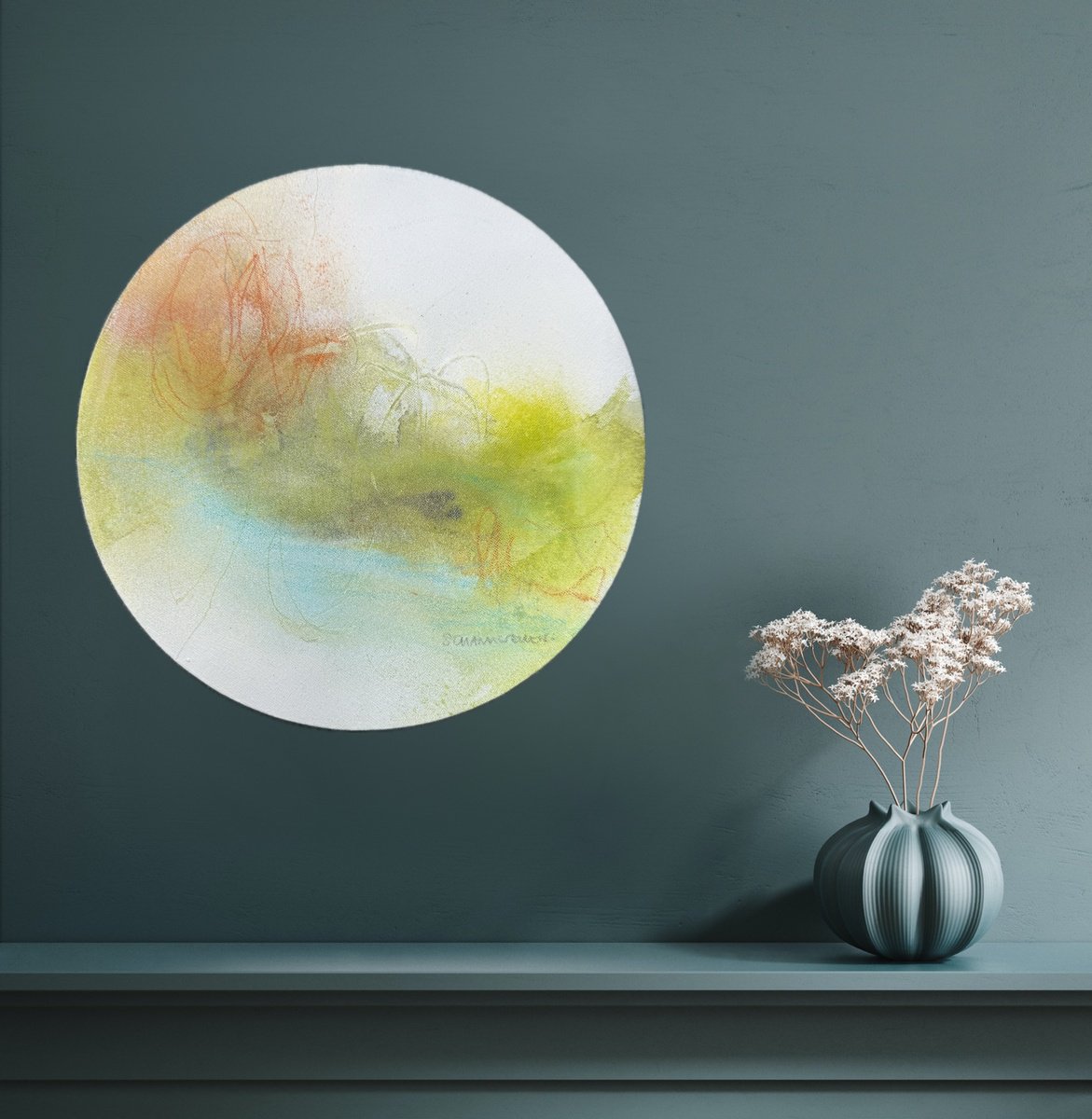 Expressive Landscape Acrylic Painting By Kirsten Schankweiler, 10 X 10", Circle Of Nature No. 6, Original Artwork