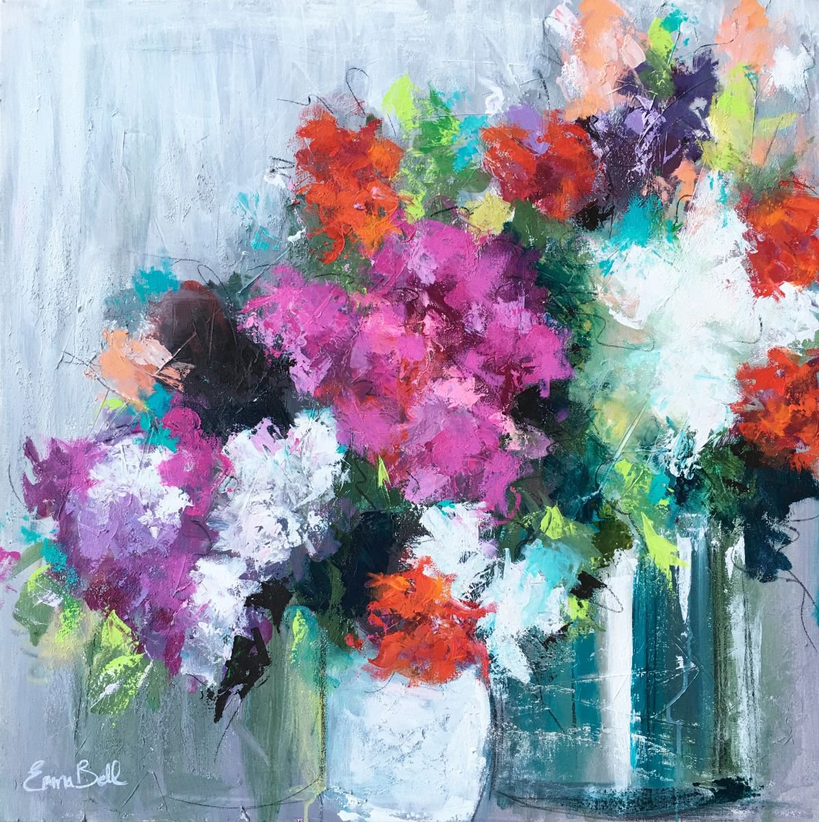 Flower Market Acrylic painting by Emma Bell | Artfinder