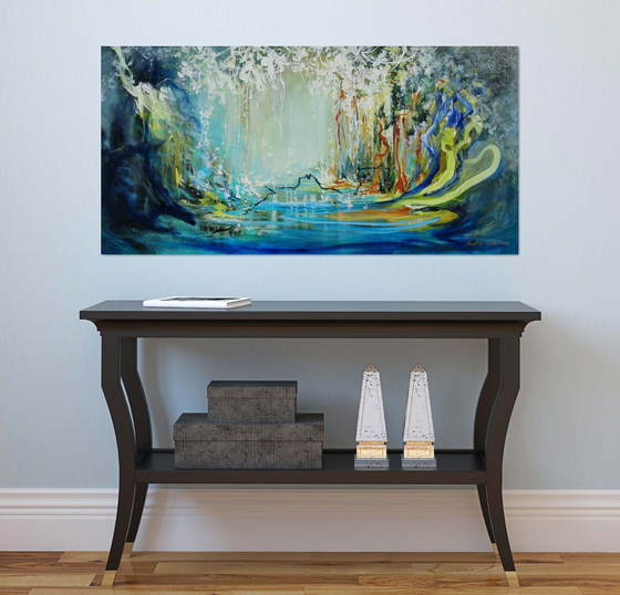 Abstract Floral Landscape. Floral Garden. Abstract Flowers. Forest. Original Painting on Canvas. Impressionism. Modern Art