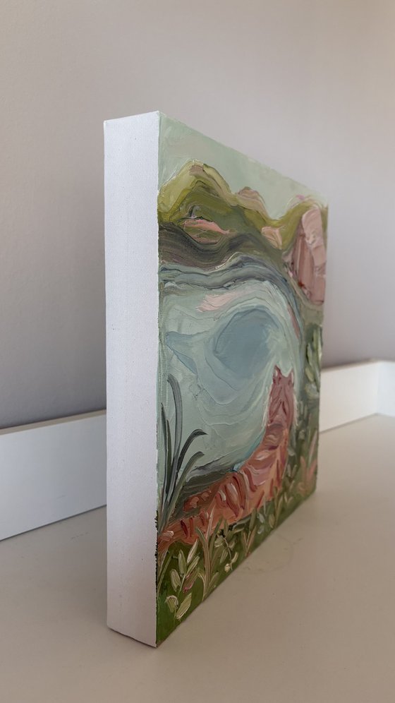 Naïve impasto Tiger jungle river