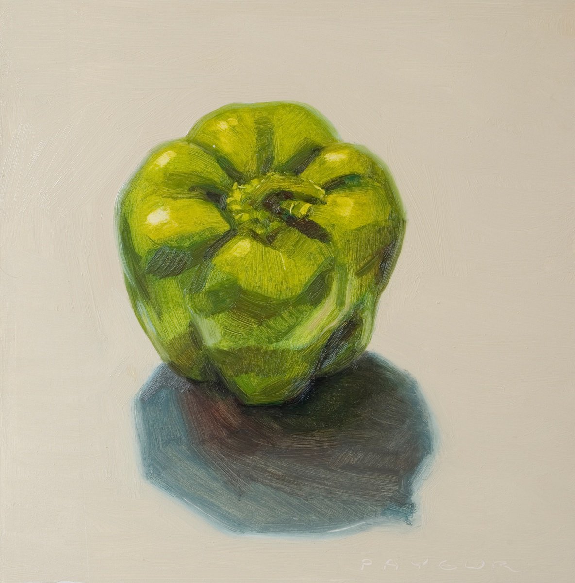 green pepper on white by Olivier Payeur