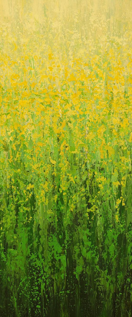 Yellow Blooms - Color Field by Suzanne Vaughan