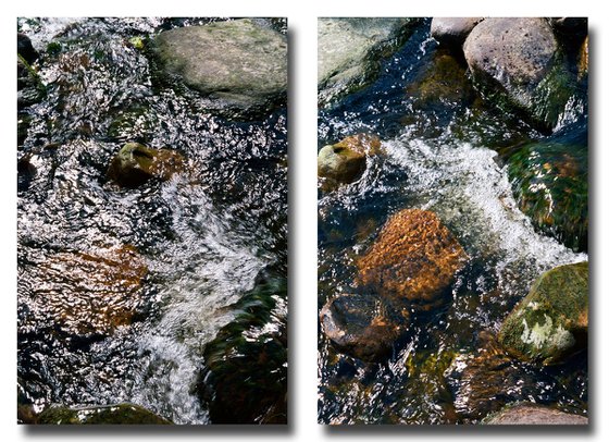 Water (Diptych) - Two 45x30in Aluminium Panels
