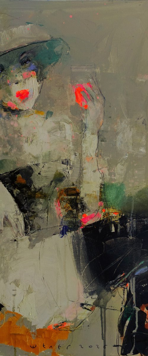 Woman with a Glass by Victor Sheleg