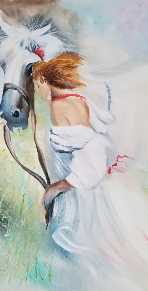 Girl with Horse by Alexandra Tomorskaya/Caramel Art Gallery