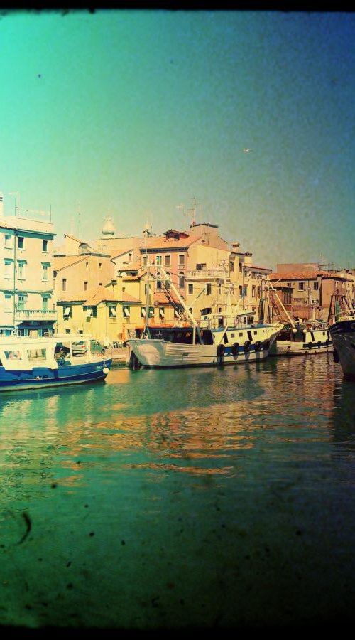 Venice sister town Chioggia in Italy - 60x80x4cm print on canvas 01063m1 READY to HANG by Kuebler