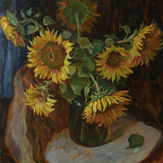 Sunflowers Near The Window