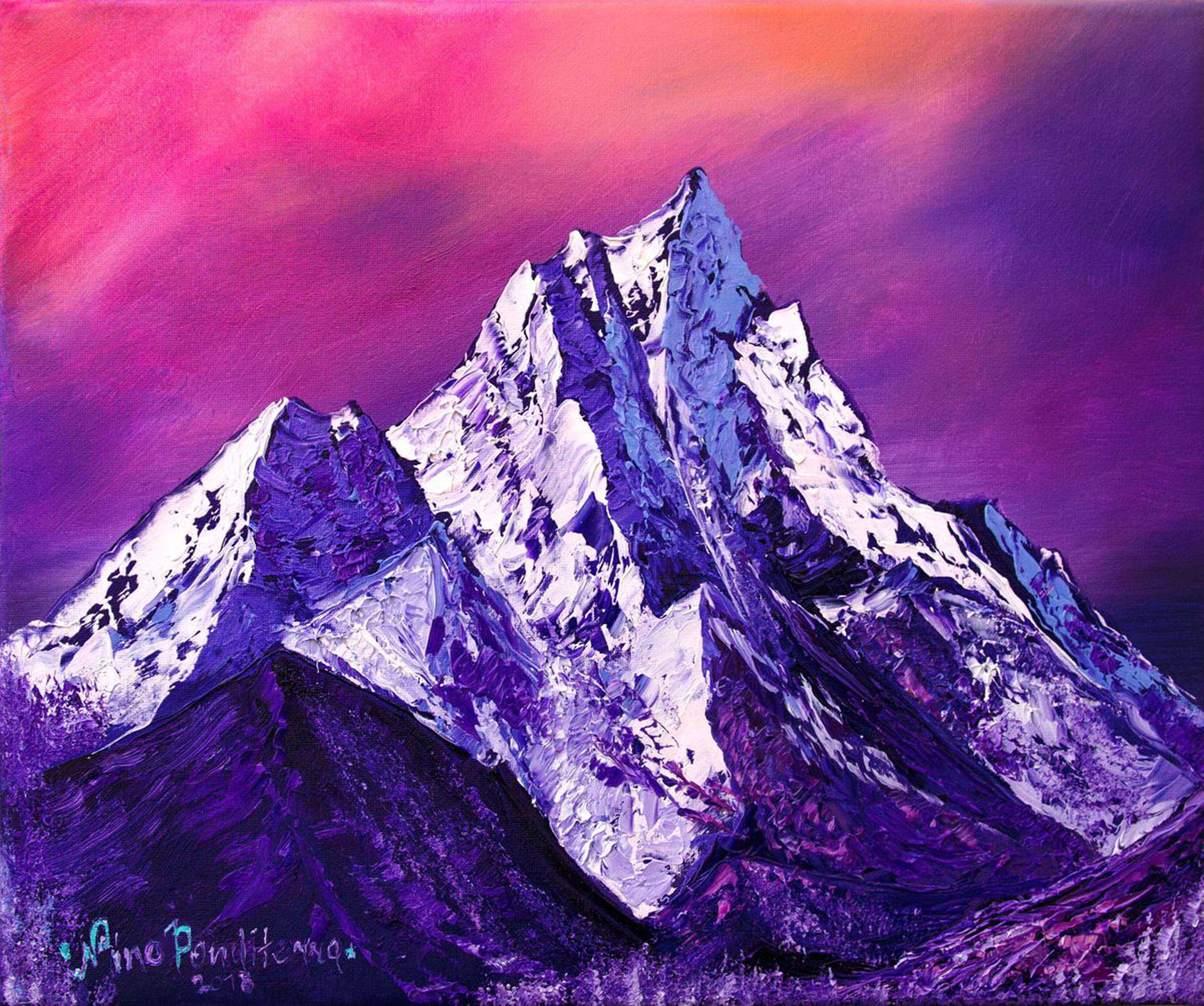 Nepal Mountains Original Oil Painting Artfinder