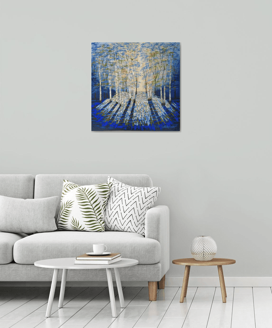 Gold and Blue Forest Light